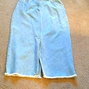 Bill Blass long blue jean skirt